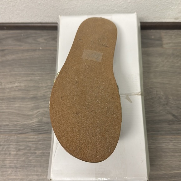 Elegant Tan and Silver Women's Slide Sandals Rhinestone sandals XOXO - Picture 3 of 6